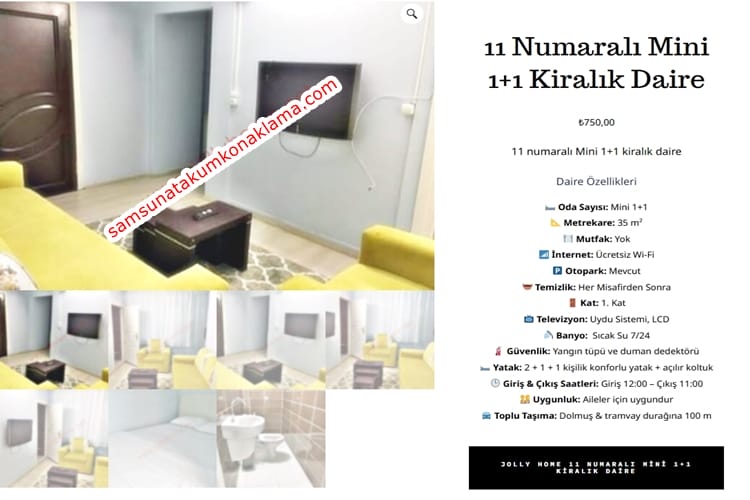 11 Numara Mini 1+1 Kiralık Daire