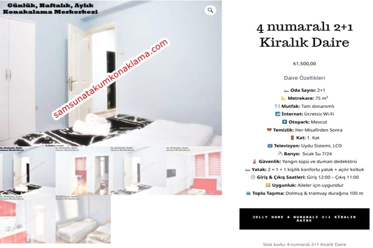 4 Numara 2+1 Kiralık Daire